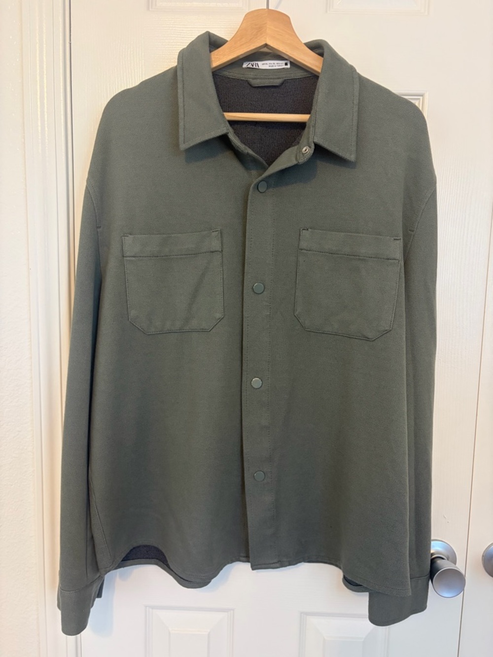 ZARA men’s Olive Knit Crewneck Sweater